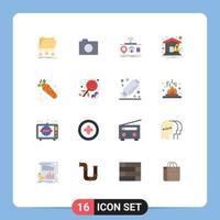 16 Creative Icons Modern Signs and Symbols of warning notice basic home of Editable Pack of Creative Vector Design Elements
