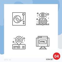 Group of 4 Filledline Flat Colors Signs and Symbols for music park audio supervised learning find Editable Vector Design Elements