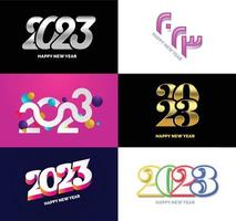 Big Set of 2023 Happy New Year logo text design 2023 number design template vector