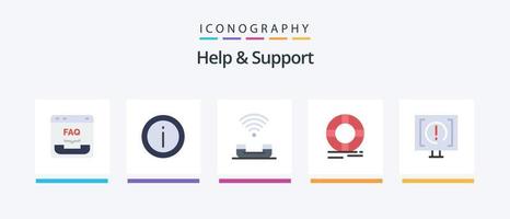 Help And Support Flat 5 Icon Pack Including lifebuoy. circle. sign. telephone. productivity. Creative Icons Design vector