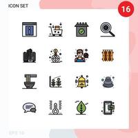 Flat Color Filled Line Pack of 16 Universal Symbols of apartment search emailing options setup Editable Creative Vector Design Elements