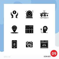 9 Creative Icons Modern Signs and Symbols of communication place iot navigation things Editable Vector Design Elements