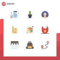 9 iconos creativos signos y símbolos modernos de elementos de diseño vectorial editables de espuma de caja de usuario de productos impresos vector