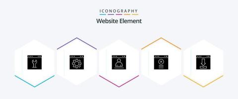 Website Element 25 Glyph icon pack including loading. download. page. browser. website vector