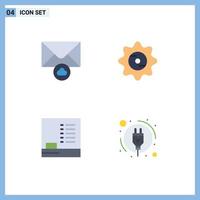 User Interface Pack of 4 Basic Flat Icons of cloud bottle food plug Editable Vector Design Elements