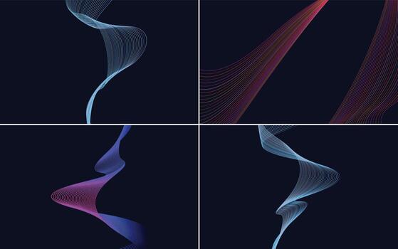 Use these abstract waving line backgrounds to create unique designs vector
