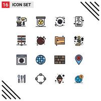 Set of 16 Modern UI Icons Symbols Signs for strategic plan process management energy Editable Creative Vector Design Elements