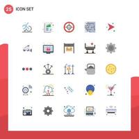 Flat Color Pack of 25 Universal Symbols of network arrows rate maze labyrinth Editable Vector Design Elements