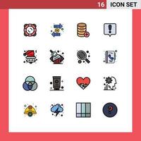 Universal Icon Symbols Group of 16 Modern Flat Color Filled Lines of christmas error message interchange chat error storage Editable Creative Vector Design Elements