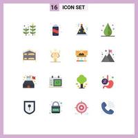 Modern Set of 16 Flat Colors and symbols such as hotel bedroom fun bed invert Editable Pack of Creative Vector Design Elements