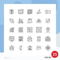 Modern Set of 25 Lines and symbols such as touch gesture astronomy power water Editable Vector Design Elements