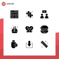 Modern Set of 9 Solid Glyphs and symbols such as love father man dad perfume Editable Vector Design Elements