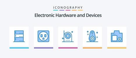 Devices Blue 5 Icon Pack Including digital. camera. electric. tracked. devices. Creative Icons Design vector