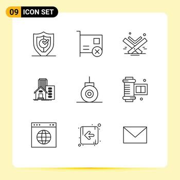 paquete de interfaz de usuario de 9 esquemas básicos de hardware de construcción real elementos de diseño vectorial editables de libro eid vector