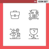 Universal Icon Symbols Group of 4 Modern Filledline Flat Colors of bag board workbag payment home Editable Vector Design Elements