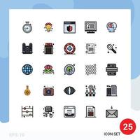 25 iconos creativos, signos y símbolos modernos de mejor información, navegador, computadora de escritorio, elementos de diseño vectorial editables vector