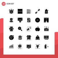 25 iconos creativos signos y símbolos modernos de elementos de diseño vectorial editables de la cadena de eslabones de la casa vinculada a la sauna vector