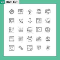 25 iconos creativos signos y símbolos modernos de copyright supermercado idea tienda caja elementos de diseño vectorial editables vector