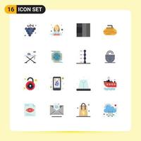 16 Universal Flat Color Signs Symbols of table living grid home equipment Editable Pack of Creative Vector Design Elements