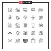 25 iconos creativos, signos y símbolos modernos de flechas, proyector multimedia, oficina de comunicación, elementos de diseño vectorial editables vector