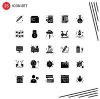 Universal Icon Symbols Group of 25 Modern Solid Glyphs of tax sheet summer calculate store Editable Vector Design Elements