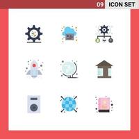 Set of 9 Modern UI Icons Symbols Signs for world launch todo startup rocket Editable Vector Design Elements