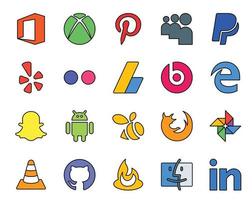 20 Social Media Icon Pack Including vlc browser ads firefox android vector