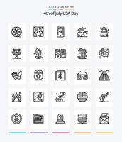 Creative Usa 25 OutLine icon pack  Such As usa. bag. mobile. st. pipe vector