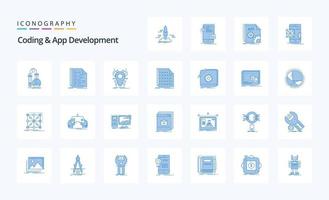 25 Coding And App Development Blue icon pack vector