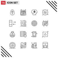 16 Thematic Vector Outlines and Editable Symbols of column food talent dessert people Editable Vector Design Elements