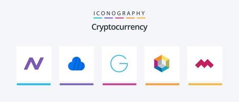 paquete de iconos flat 5 de criptomoneda que incluye criptomoneda. misterio. moneda. moneda criptográfica. moneda. diseño de iconos creativos vector