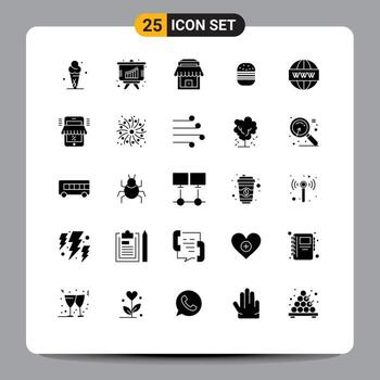 User Interface Pack of 25 Basic Solid Glyphs of seo media real engine fast Editable Vector Design Elements