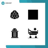 Group of Solid Glyphs Signs and Symbols for staff bed circle ticket medical Editable Vector Design Elements