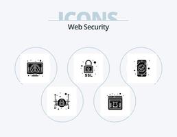 paquete de iconos de glifo de seguridad web 5 diseño de iconos. autenticación. seguridad. error. SSL cerrar vector