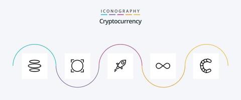 Cryptocurrency Line 5 Icon Pack Including blockchain . crypto . line. coin vector