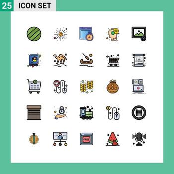 25 Creative Icons Modern Signs and Symbols of address image computing favorite mind Editable Vector Design Elements