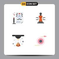 Modern Set of 4 Flat Icons and symbols such as page laser file player curved Editable Vector Design Elements