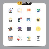 16 Universal Flat Colors Set for Web and Mobile Applications garbage burn pendant full arrow Editable Pack of Creative Vector Design Elements