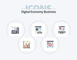 Digital Economy Business Flat Icon Pack 5 Icon Design. . digital. factory. computer. keyboard vector