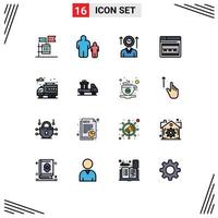 16 Creative Icons Modern Signs and Symbols of city web parental control seo up Editable Creative Vector Design Elements