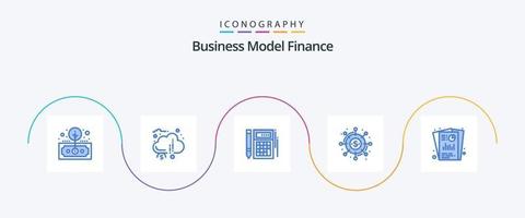 paquete de iconos de Finance Blue 5 que incluye crowdsourcing. Campaña. financiero. Matemáticas. cálculo vector