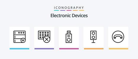 Devices Line 5 Icon Pack Including . sync. handset. server. smartphone. Creative Icons Design vector