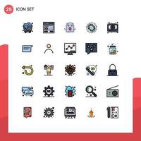 Universal Icon Symbols Group of 25 Modern Filled line Flat Colors of message luxury monster loop jewelry Editable Vector Design Elements