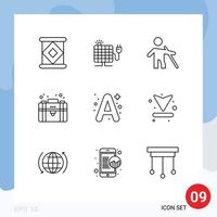 9 Universal Outline Signs Symbols of education a old private equity Editable Vector Design Elements