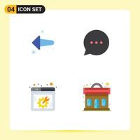 4 Creative Icons Modern Signs and Symbols of arrow webpage bubble spanner music Editable Vector Design Elements