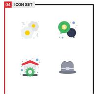 User Interface Pack of 4 Basic Flat Icons of cookies household business communication tool Editable Vector Design Elements