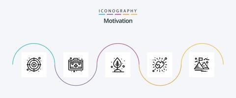 Motivation Line 5 Icon Pack Including . landscape. pot. goal. heart vector