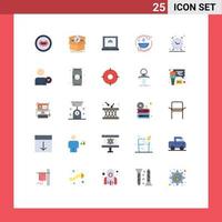 Set of 25 Modern UI Icons Symbols Signs for time alarm laptop save water recycle Editable Vector Design Elements