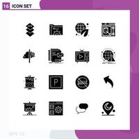 16 Creative Icons Modern Signs and Symbols of imagination creativity ecology web designer Editable Vector Design Elements