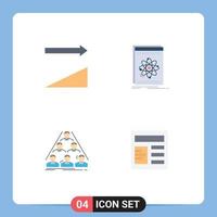 Mobile Interface Flat Icon Set of 4 Pictograms of ascending build api platform business Editable Vector Design Elements